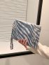 Zebra Striped Pattern Square Bag With Wristlet