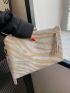 Zebra Striped Pattern Square Bag With Wristlet