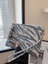 Zebra Striped Pattern Square Bag With Wristlet