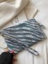 Zebra Striped Pattern Square Bag With Wristlet