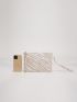 Zebra Striped Pattern Square Bag With Wristlet