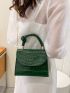 Mini Crocodile Embossed Chain Flap Square Bag