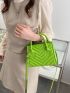 Mini Chevron Embossed Square Bag