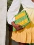 Two Tone Straw Bag