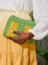 Two Tone Straw Bag