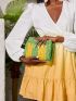 Two Tone Straw Bag