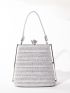 Mini Rhinestone Decor Chain Box Bag