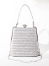 Mini Rhinestone Decor Chain Box Bag