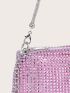 Mini Plastic Rhinestone Detail Chain Bucket Bag