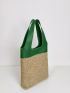 Minimalist Two Tone Straw Bag