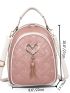 Heart & Tassel Detail Classic Backpack