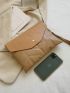 Stitch Detail Flap Square Bag