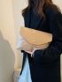 Stitch Detail Flap Square Bag