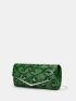 Snakeskin Print Chain Square Bag