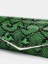 Snakeskin Print Chain Square Bag