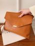 Croc Decor Clutch Bag