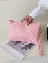Minimalist Chevron Pattern Wristlet Bag