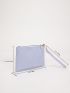 Litchi Embossed Clutch Bag With Wristlet