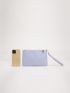 Litchi Embossed Clutch Bag With Wristlet