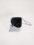 Litchi Embossed Clutch Bag With Wristlet