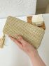 Tassel Decor Long Wallet Straw Vacation
