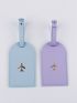 2pcs Plane Graphic Couple Luggage Tag
