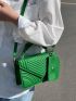 Quilted Top Handle Flap Square Bag With Coin Purse