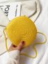 Mini Minimalist Round Straw Bag