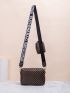 Quilted Detail Square Bag With Mini Bag