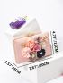 Mini Stereo Flower & Faux Pearl Decor Box Bag