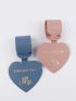 2pcs Couple Metallic Letter Graphic Luggage Tag