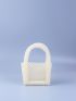 Mini Faux Pearl Beaded Square Bag