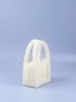 Mini Faux Pearl Beaded Square Bag