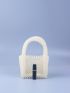 Mini Faux Pearl Beaded Square Bag