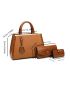 3pcs Crocodile Embossed Tote Bag Set