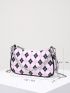 Geometric Pattern Chain Decor Square Bag
