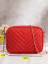 Mini Chevron Chain Crossbody Bag