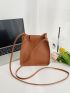 Mini Bead Decor Drawstring Front Bucket Bag