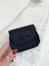 Litchi Embossed Flap Coin Purse