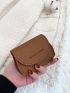 Litchi Embossed Flap Coin Purse