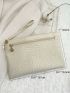 Crocodile Embossed Square Bag With Wristlet