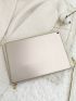 Crocodile Embossed Square Bag With Wristlet
