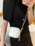 Mini Quilted Detail Chain Square Bag