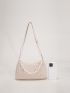 Minimalist Chain Strap Straw Bag