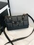 Mini Geometric Embossed Flap Chain Square Bag