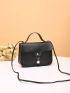 Mini Faux Pearl Decor Flap Square Bag