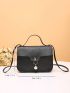Mini Faux Pearl Decor Flap Square Bag