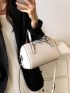 Minimalist Buckle Detail Boston Bag