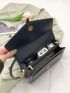 Minimalist Metal Decor Flap Square Bag