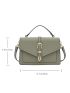 Buckle Detail Flap Square Bag